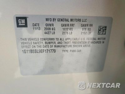 Zdjęcie 12 z 12 samochodu: 2014 CHEVROLET MALIBU LS VIN:1G11B5SL9EF171779 - miniatura