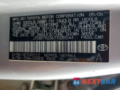 Zdjęcie 12 z 12 samochodu: 2007 TOYOTA YARIS BASE VIN:JTDBT923671035044 - miniatura