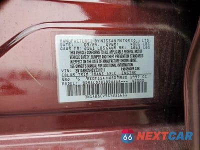 Zdjęcie 12 z 12 samochodu: 2025 NISSAN SENTRA SV VIN:3N1AB8CV9SY231611 - miniatura