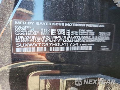 Zdjęcie 13 z 13 samochodu: 2017 BMW X3 XDRIVE35I VIN:5UXWX7C57H0U41754 - miniatura