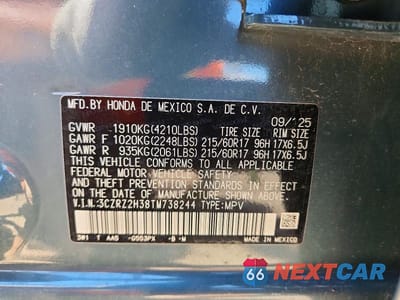 Zdjęcie 13 z 13 samochodu: 2026 HONDA HR-V LX VIN:3CZRZ2H38TM738244 - miniatura