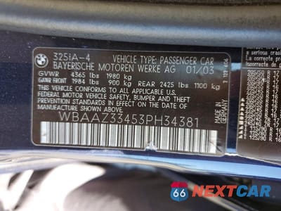 Zdjęcie 12 z 12 samochodu: 2003 BMW 325 I VIN:WBAAZ33453PH34381 - miniatura