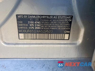 Zdjęcie 12 z 12 samochodu: 2004 MERCEDES-BENZ E 320 VIN:WDBUF65J24A529520 - miniatura