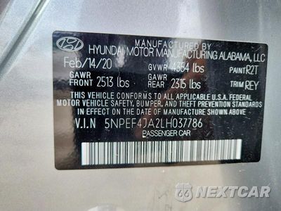 Zdjęcie 13 z 13 samochodu: 2020 HYUNDAI SONATA SEL VIN:5NPEF4JA2LH037786 - miniatura