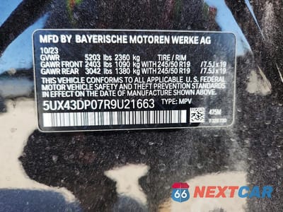 Zdjęcie 13 z 13 samochodu: 2024 BMW X3 SDRIVE30I VIN:5UX43DP07R9U21663 - miniatura