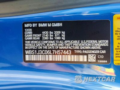 Zdjęcie 12 z 12 samochodu: 2020 BMW M2 CS VIN:WBS1J3C06L7H57443 - miniatura