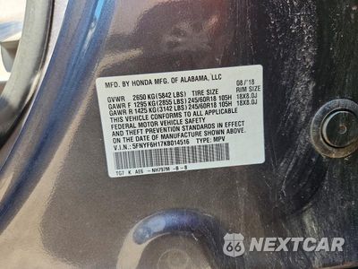 Zdjęcie 13 z 13 samochodu: 2019 HONDA PILOT LX VIN:5FNYF6H17KB014516 - miniatura