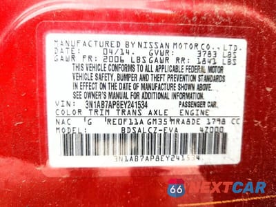 Zdjęcie 12 z 12 samochodu: 2014 NISSAN SENTRA S VIN:3N1AB7AP8EY241534 - miniatura