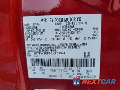 Zdjęcie 12 z 12 samochodu: 2014 FORD F150 SUPERCREW VIN:1FTFW1EF0EKF05544 - miniatura