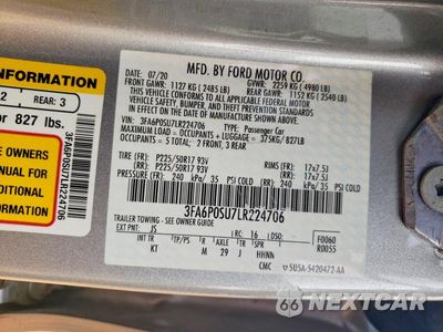 Zdjęcie 12 z 12 samochodu: 2020 FORD FUSION TITANIUM VIN:3FA6P0SU7LR224706 - miniatura