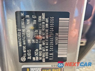 Zdjęcie 12 z 12 samochodu: 2015 KIA OPTIMA EX VIN:5XXGN4A75FG496066 - miniatura