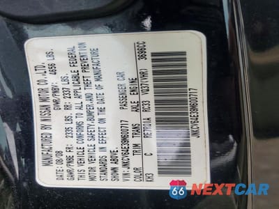 Zdjęcie 12 z 12 samochodu: 2009 INFINITI G37 COUPE BASE VIN:JNKCV64E39M600717 - miniatura