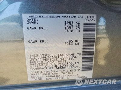 Zdjęcie 12 z 12 samochodu: 2025 NISSAN ALTIMA SV VIN:1N4BL4DV5SN381627 - miniatura
