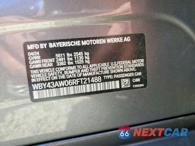 Zdjęcie 12 z 12 samochodu: 2024 BMW I4 EDRIVE 35 VIN:WBY43AW06RFT21488 - miniatura