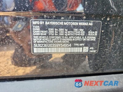 Zdjęcie 12 z 12 samochodu: 2025 BMW X5 XDRIVE40I VIN:5UX23EU03S9Y54954 - miniatura