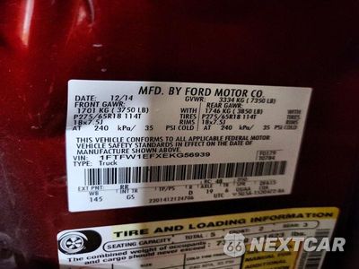 Zdjęcie 12 z 12 samochodu: 2014 FORD F150 SUPERCREW VIN:1FTFW1EFXEKG56939 - miniatura