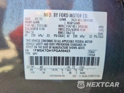 Zdjęcie 14 z 14 samochodu: 2023 FORD EXPLORER XLT VIN:1FMSK7DH1PGA59423 - miniatura