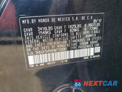 Zdjęcie 13 z 13 samochodu: 2017 HONDA FIT LX VIN:3HGGK5H56HM710990 - miniatura
