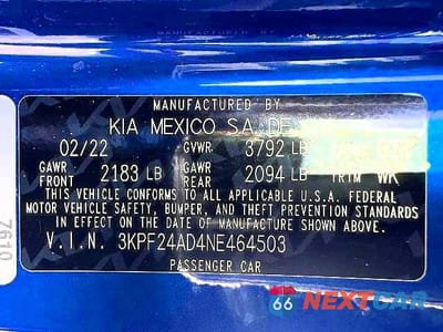 Zdjęcie 15 z 15 samochodu: 2022 KIA FORTE LXS VIN:3KPF24AD4NE464503 - miniatura