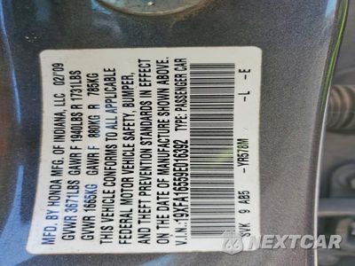 Zdjęcie 23 z 24 samochodu: 2009 HONDA CIVIC LX VIN:19XFA16559E016392 - miniatura