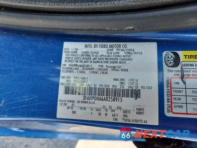 Zdjęcie 12 z 12 samochodu: 2010 FORD FUSION SE VIN:3FAHP0HA6AR258915 - miniatura