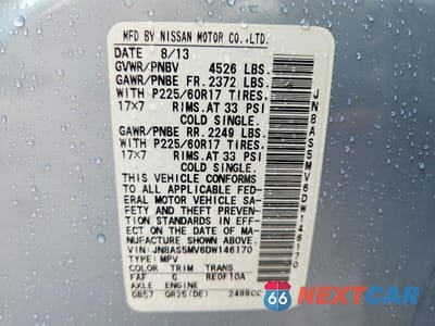 Zdjęcie 14 z 14 samochodu: 2013 NISSAN ROGUE S VIN:JN8AS5MV6DW146170 - miniatura
