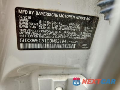 Zdjęcie 13 z 13 samochodu: 2016 BMW X4 XDRIVE35I VIN:5UXXW5C51G0N92194 - miniatura