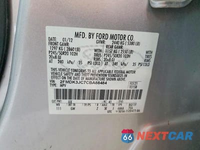 Zdjęcie 13 z 13 samochodu: 2012 FORD EDGE SEL VIN:2FMDK3JC7CBA88484 - miniatura