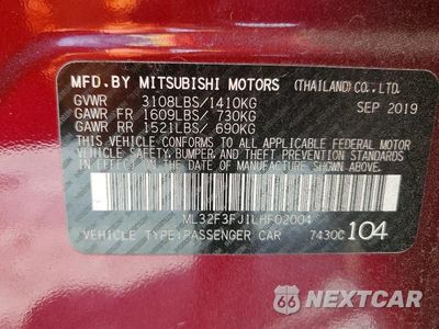 Zdjęcie 12 z 12 samochodu: 2020 MITSUBISHI MIRAGE G4 ES VIN:ML32F3FJ1LHF02004 - miniatura