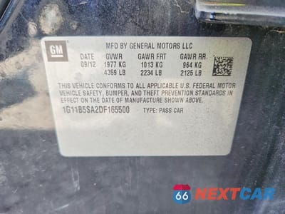 Zdjęcie 12 z 12 samochodu: 2013 CHEVROLET MALIBU LS VIN:1G11B5SA2DF165500 - miniatura