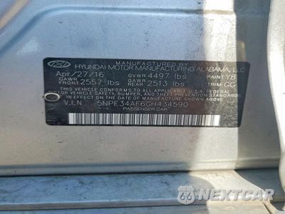 Zdjęcie 12 z 12 samochodu: 2016 HYUNDAI SONATA SPORT VIN:5NPE34AF6GH434590 - miniatura