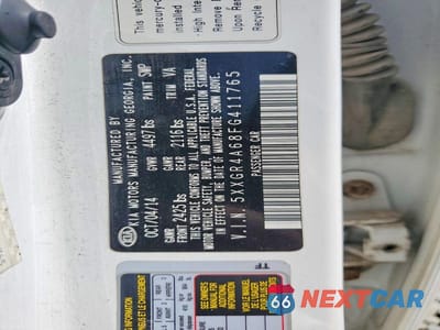 Zdjęcie 12 z 12 samochodu: 2015 KIA OPTIMA SX VIN:5XXGR4A68FG411765 - miniatura