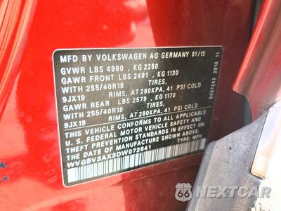 Zdjęcie 12 z 12 samochodu: 2013 VOLKSWAGEN TIGUAN S VIN:WVGBV3AX3DW072641 - miniatura