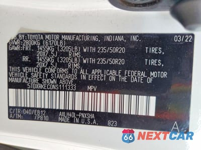 Zdjęcie 13 z 13 samochodu: 2022 TOYOTA SIENNA XSE VIN:5TDXRKEC0NS111333 - miniatura