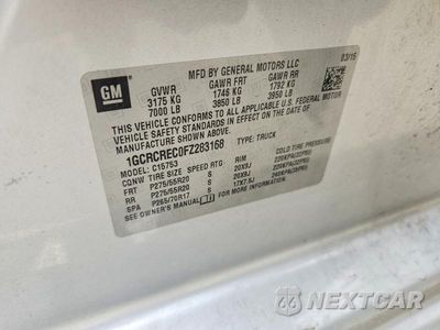 Zdjęcie 12 z 12 samochodu: 2015 CHEVROLET SILVERADO C1500 LT VIN:1GCRCREC0FZ283168 - miniatura