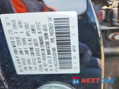 Zdjęcie 13 z 13 samochodu: 2012 ACURA TSX SE VIN:JH4CU2E80CC001484 - miniatura
