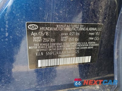 Zdjęcie 12 z 12 samochodu: 2018 HYUNDAI SONATA ECO VIN:5NPE24AAXJH701325 - miniatura