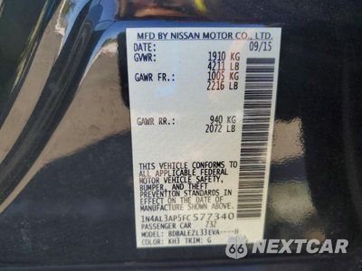Zdjęcie 12 z 12 samochodu: 2015 NISSAN ALTIMA 2.5 S VIN:1N4AL3AP5FC577340 - miniatura