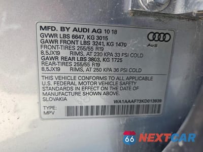 Zdjęcie 12 z 12 samochodu: 2019 AUDI Q7 PREMIUM VIN:WA1AAAF73KD013939 - miniatura