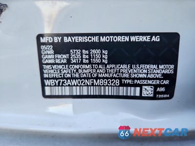 Zdjęcie 13 z 13 samochodu: 2022 BMW I4 EDRIVE 40 VIN:WBY73AW02NFM89328 - miniatura