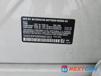 Zdjęcie 13 z 13 samochodu: 2024 BMW X3 XDRIVE30I VIN:5UX53DP06R9W81833 - miniatura