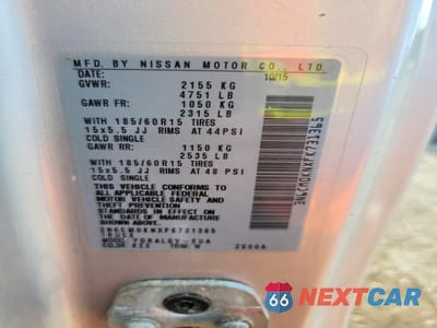 Zdjęcie 13 z 13 samochodu: 2015 NISSAN NV200 DELIVERY VAN VIN:3N6CM0KNXFK731365 - miniatura