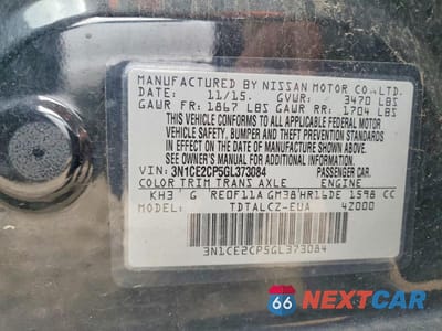 Zdjęcie 13 z 13 samochodu: 2016 NISSAN VERSA NOTE S PLUS VIN:3N1CE2CP5GL373084 - miniatura