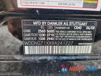 Zdjęcie 12 z 12 samochodu: 2009 MERCEDES-BENZ S 550 VIN:WDDNG71XX9A241227 - miniatura