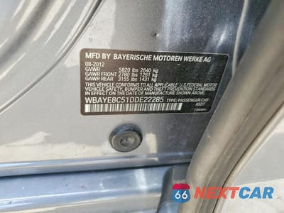 Zdjęcie 12 z 12 samochodu: 2013 BMW 750 LI VIN:WBAYE8C51DDE22285 - miniatura