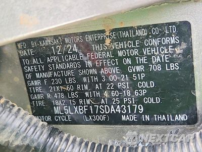 Zdjęcie 9 z 9 samochodu: 2025 KAWASAKI KLX F VIN:ML5LXBF17SDA43179 - miniatura