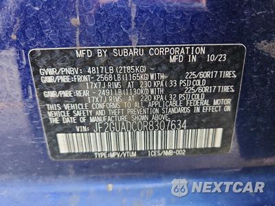 Zdjęcie 13 z 13 samochodu: 2024 SUBARU CROSSTREK PREMIUM VIN:JF2GUADC0R8307634 - miniatura