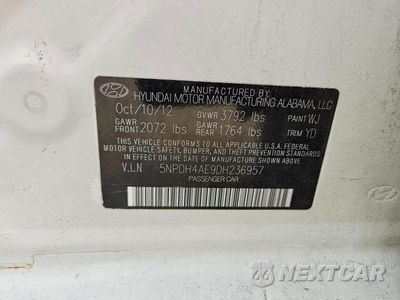 Zdjęcie 12 z 12 samochodu: 2013 HYUNDAI ELANTRA GLS VIN:5NPDH4AE9DH236957 - miniatura
