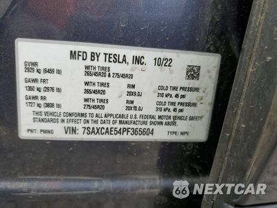 Zdjęcie 14 z 14 samochodu: 2023 TESLA MODEL X VIN:7SAXCAE54PF365604 - miniatura