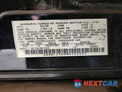 Zdjęcie 12 z 12 samochodu: 2008 NISSAN ALTIMA 3.5 SE VIN:1N4BL21E08N514103 - miniatura